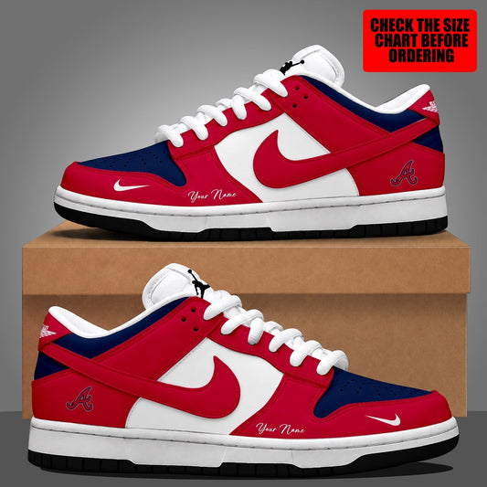 [HOMERUN DEAL] NEW CUSTOMIZED MLB09 ABS ATLANTA BRAVES DUNK LOW SHOES
