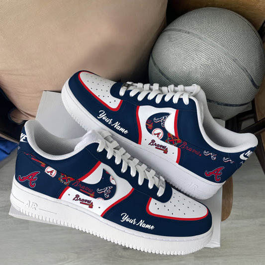 [HOMERUN DEAL] NEW CUSTOMIZED MLB09 ABS ATLANTA BRAVES AF1 SHOES