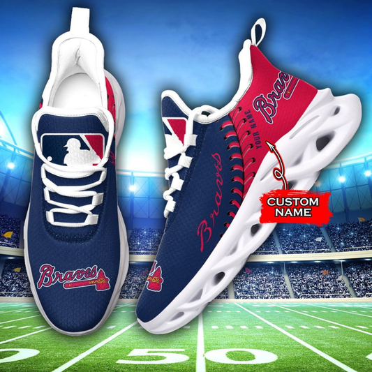 [HOMERUN DEAL] NEW CUSTOMIZED MLB09 ABS ATLANTA BRAVES MAX SOUL SHOES