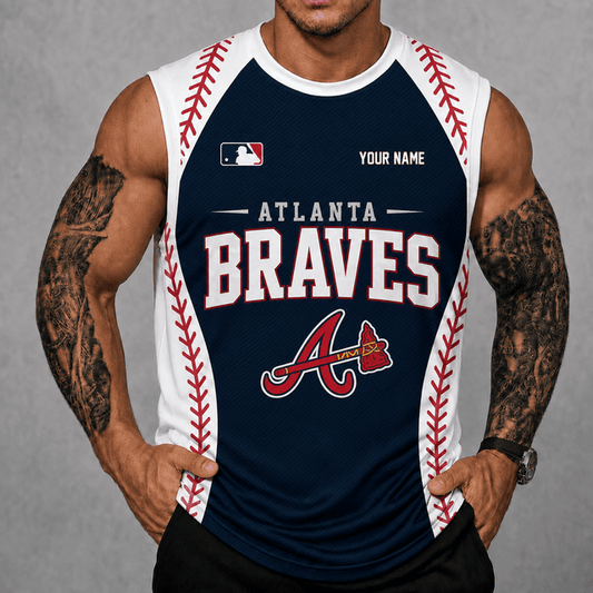 [HOMERUN DEAL] NEW CUSTOMIZED MLB09 ABS ATLANTA BRAVES TANK TOP & GYM SHIRT