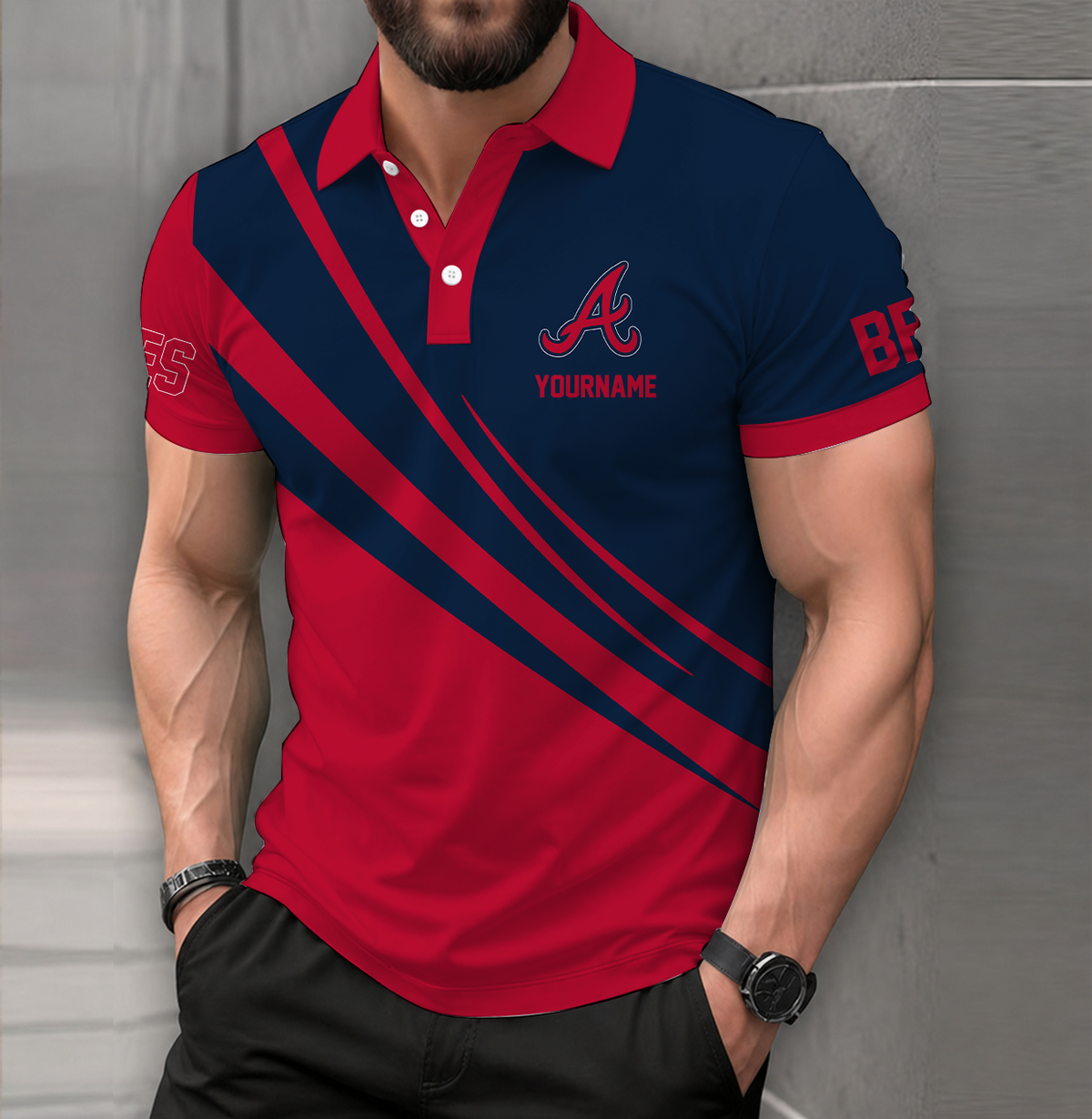 [HOMERUN DEAL] NEW CUSTOMIZED MLB09 ABS ATLANTA BRAVES POLO SHIRT