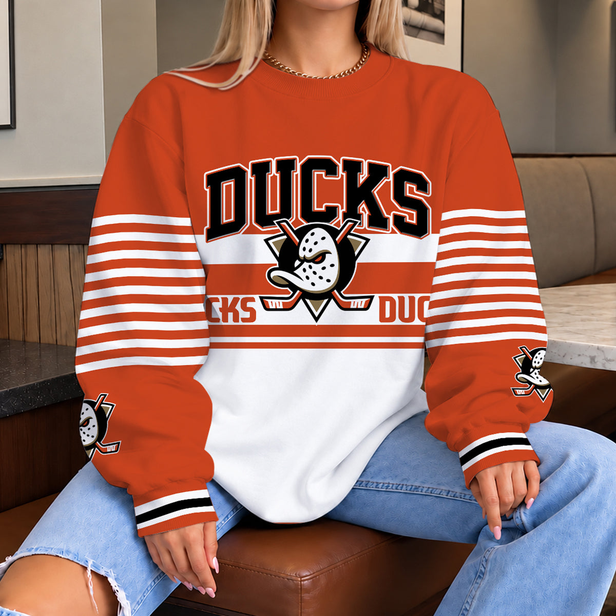 [PUCK DROP DEAL] NEW CUSTOMIZED NHL09 AHD THE DUCKS UNISEX SWEATSHIRT