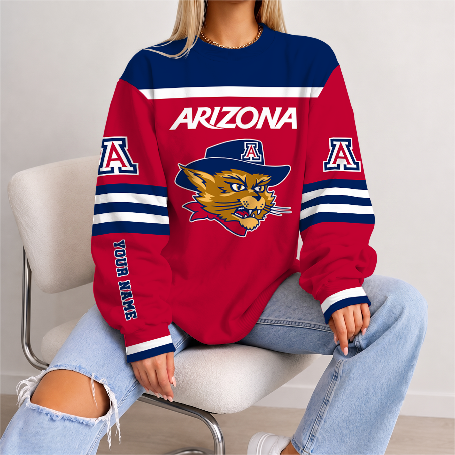 [SLAM DUNK DEAL] NEW CUSTOMIZED NCAA MAM09 ARW ARIZONA WILDCATS STRAPPY UNISEX SWEATSHIRT