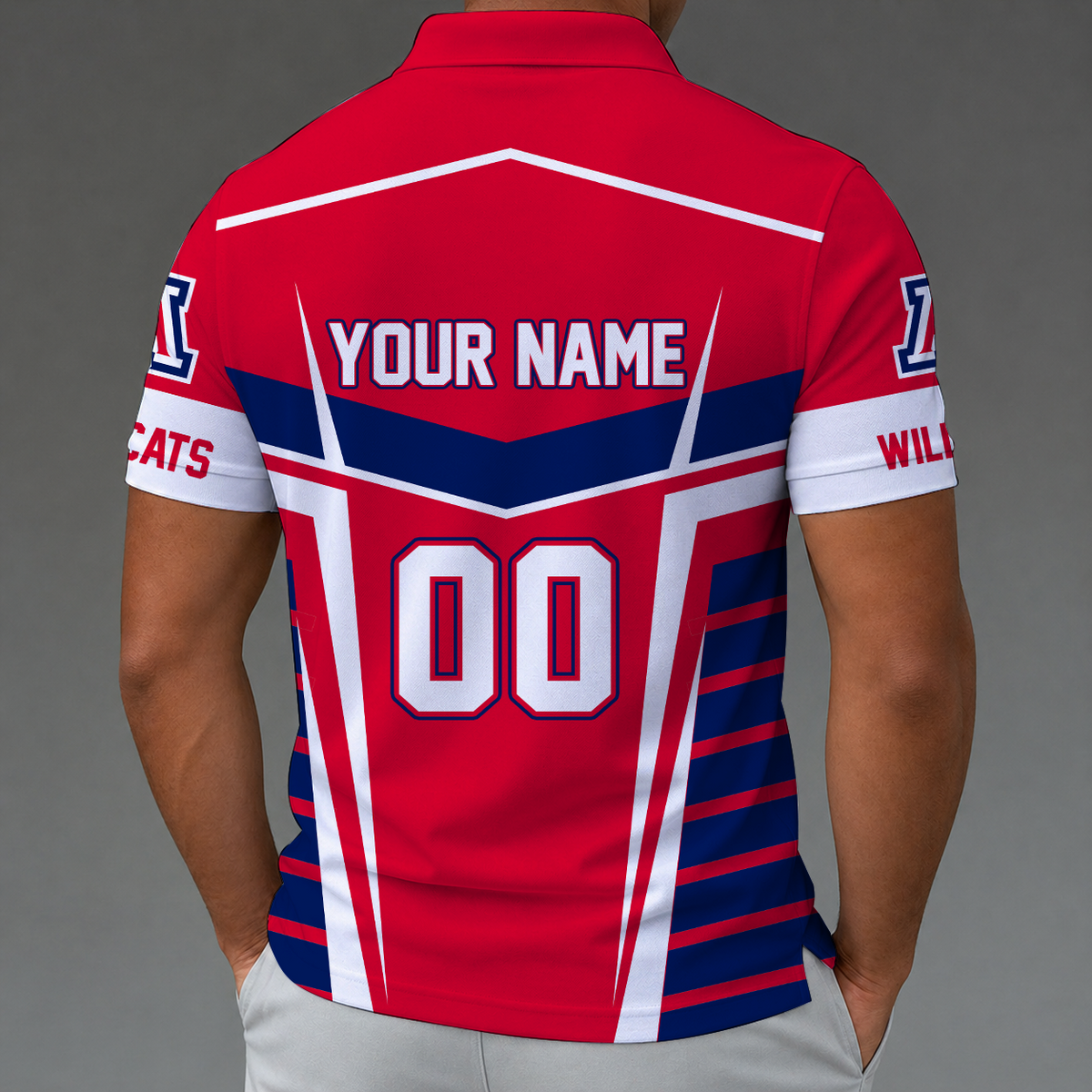 [FAN FAVORITE] NEW CUSTOMIZED NCAA MAM09 ARW ARIZONA WILDCATS STRAPPY POLO SHIRT