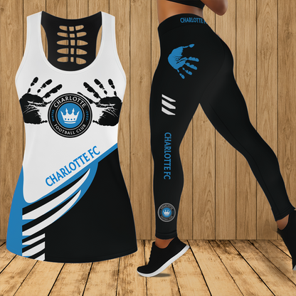 [GOAL DEAL] NEW CUSTOMIZED MLS09 CLF CHARLOTTE FC HOLLOW TANK TOP & LEGGINGS SET
