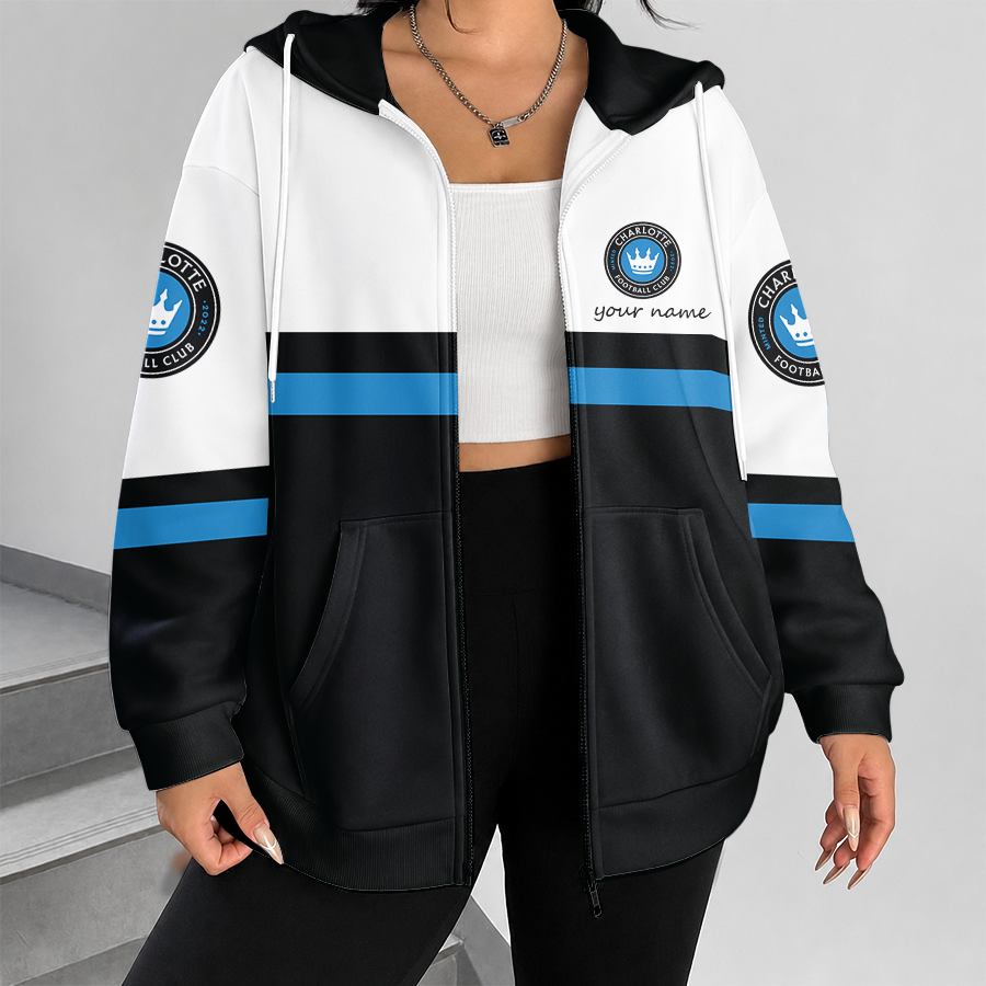 [GOAL DEAL] NEW CUSTOMIZED MLS09 CLF CHARLOTTE FC ZIP HOODIE