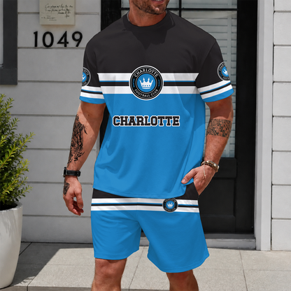 [GOAL DEAL] NEW CUSTOMIZED MLS09 CLF CHARLOTTE FC UNISEX T-SHIRT & SHORTS SET