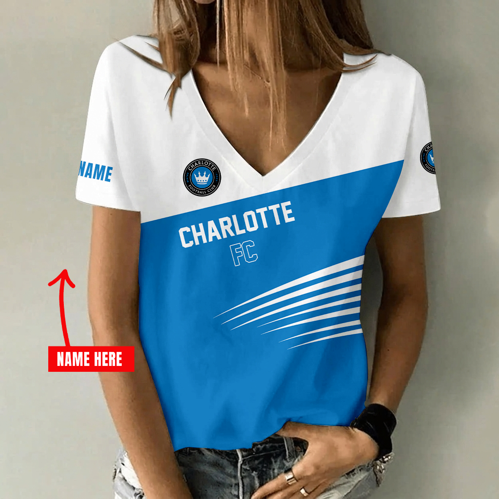 [GOAL DEAL] NEW CUSTOMIZED MLS09 CLF CHARLOTTE FC V-NECK FEMALE SHIRT