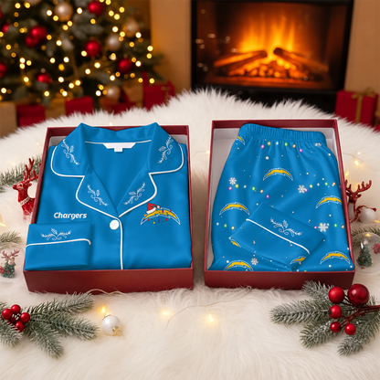 [TOUCHDOWN DEAL] NEW CUSTOMIZED NFL09 LAC LOS ANGELES CHARGERS LONG-SLEEVE PAJAMA SET