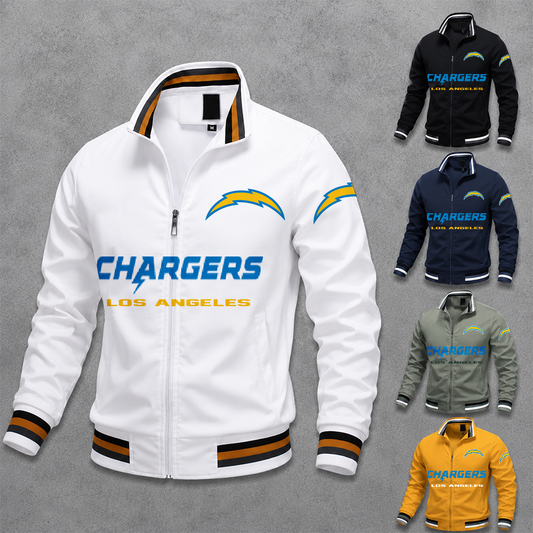[TOUCHDOWN DEAL] NEW CUSTOMIZED NFL09 LAC LOS ANGELES CHARGERS MEN'S CASUAL JACKET