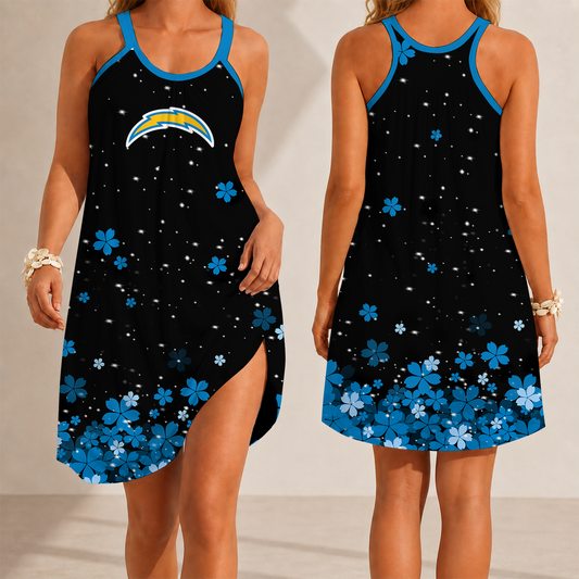 [TOUCHDOWN DEAL] NEW CUSTOMIZED NFL09 LAC LOS ANGELES CHARGERS CAMISOLE DRESS