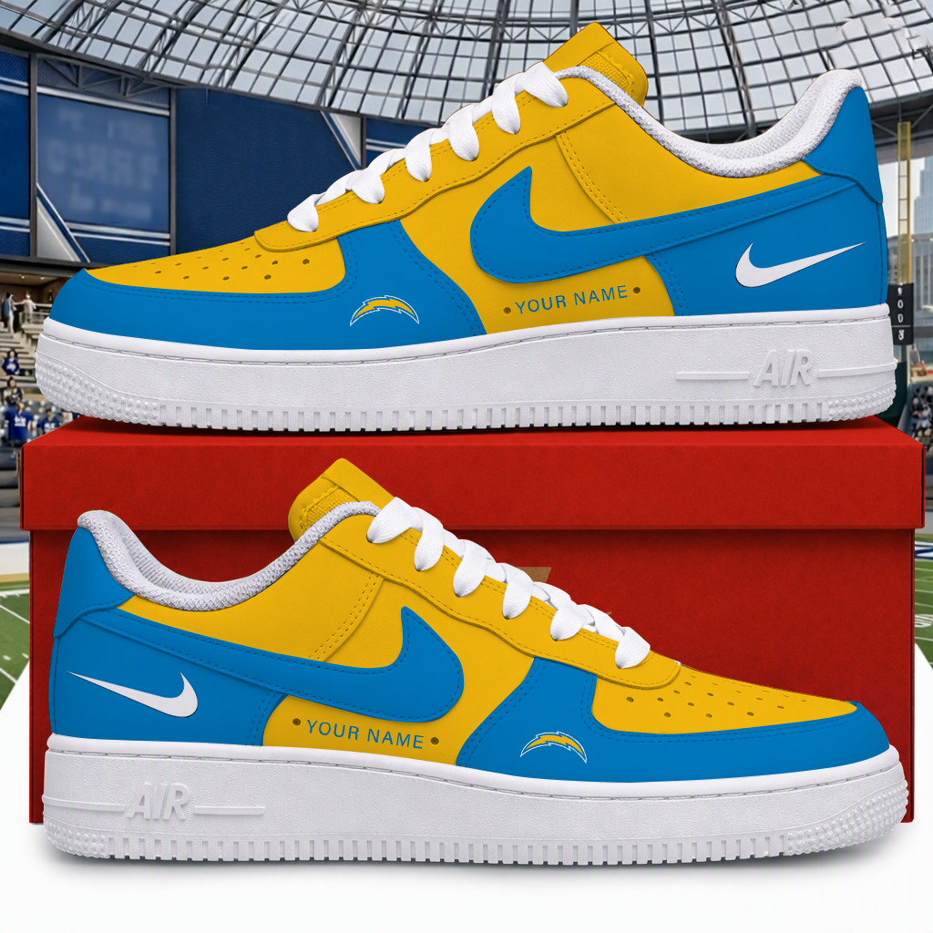 [TOUCHDOWN DEAL] NEW CUSTOMIZED NFL09 LAC LOS ANGELES CHARGERS AF1 SHOES