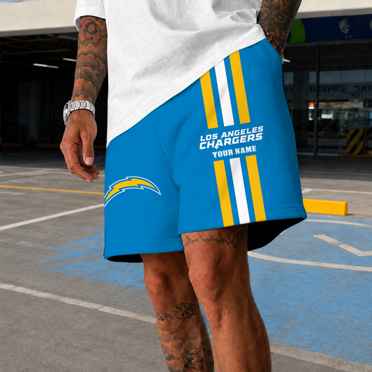 [TOUCHDOWN DEAL] NEW CUSTOMIZED NFL09 LAC LOS ANGELES CHARGERS SHORT PANTS
