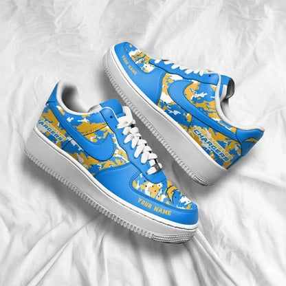 [TOUCHDOWN DEAL] NEW CUSTOMIZED NFL09 LAC LOS ANGELES CHARGERS AF1 SNEAKERS
