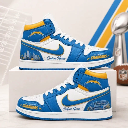 [TOUCHDOWN DEAL] NEW CUSTOMIZED NFL09 LAC LOS ANGELES CHARGERS AIR JORDAN 1