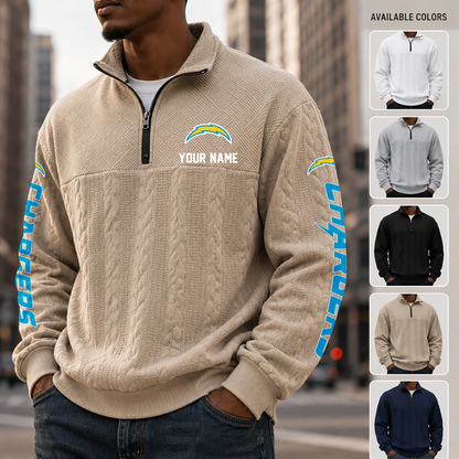[TOUCHDOWN DEAL] NEW CUSTOMIZED NFL09 LAC LOS ANGELES CHARGERS MULTICOLOR QUARTER-ZIP SWEATSHIRT