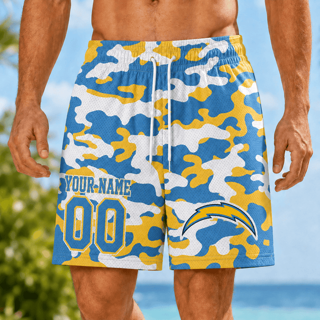 [TOUCHDOWN DEAL] NEW CUSTOMIZED NFL09 LAC LOS ANGELES CHARGERS SHORT PANTS