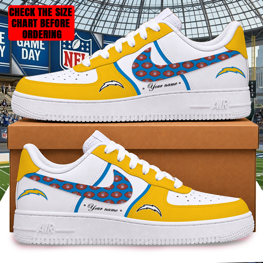 [TOUCHDOWN DEAL] NEW CUSTOMIZED NFL09 LAC LOS ANGELES CHARGERS AF1 SHOES