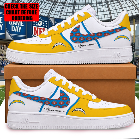 [TOUCHDOWN DEAL] NEW CUSTOMIZED NFL09 LAC LOS ANGELES CHARGERS AF1 SHOES