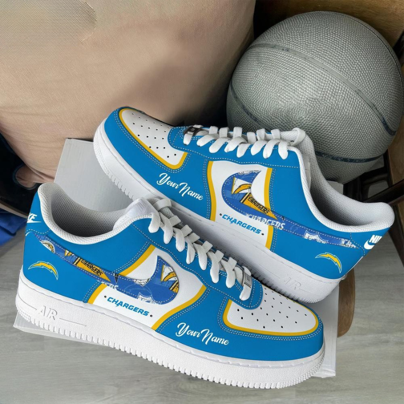 [TOUCHDOWN DEAL] NEW CUSTOMIZED NFL09 LAC LOS ANGELES CHARGERS AF1 SNEAKERS