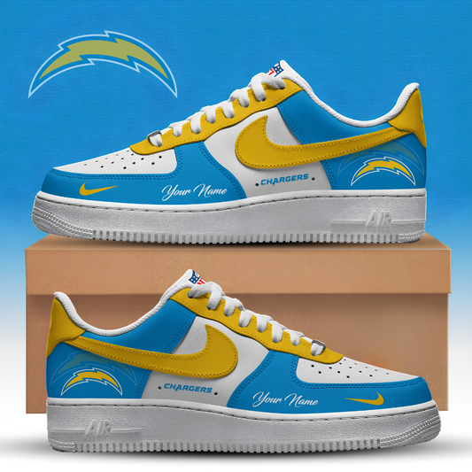 [TOUCHDOWN DEAL] NEW CUSTOMIZED NFL09 LAC LOS ANGELES CHARGERS AF1 SNEAKERS