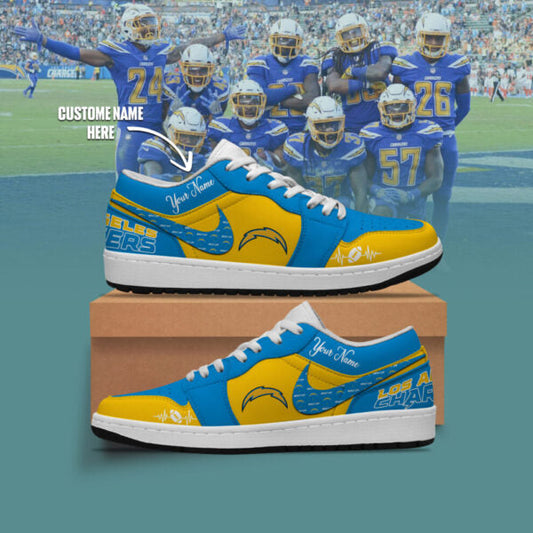 [TOUCHDOWN DEAL] NEW CUSTOMIZED NFL09 LAC LOS ANGELES CHARGERS AIR JORDAN LOW SHOES