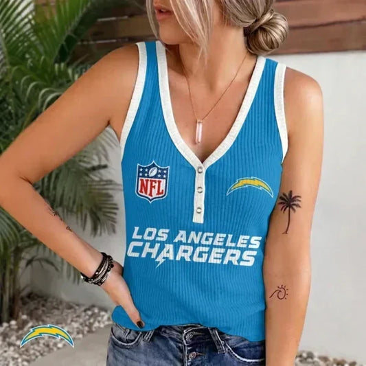 [TOUCHDOWN DEAL] NEW CUSTOMIZED NFL09 LAC LOS ANGELES CHARGERS WOMEN'S V-NECK TANK TOP