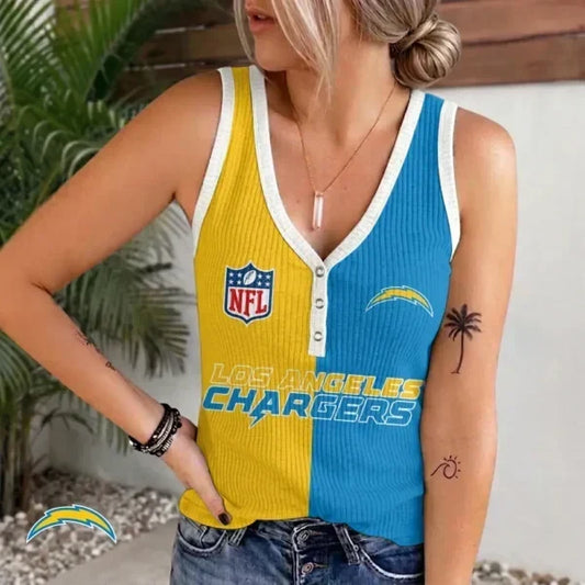 [TOUCHDOWN DEAL] NEW CUSTOMIZED NFL09 LAC LOS ANGELES CHARGERS WOMEN'S V-NECK TANK TOP