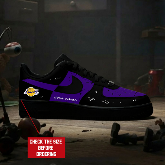 [SLAM DUNK DEAL] NEW CUSTOMIZED NBA09 LLA LOS ANGELES LAKERS AF1 SHOES