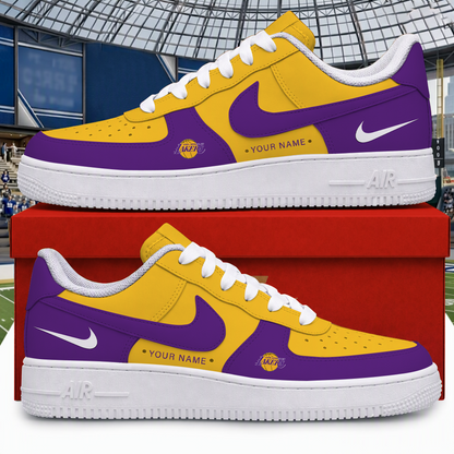 [SLAM DUNK DEAL] NEW CUSTOMIZED NBA09 LLA LOS ANGELES LAKERS AF1 SHOES