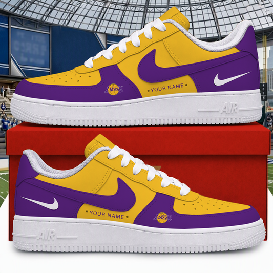 [SLAM DUNK DEAL] NEW CUSTOMIZED NBA09 LLA LOS ANGELES LAKERS AF1 SHOES