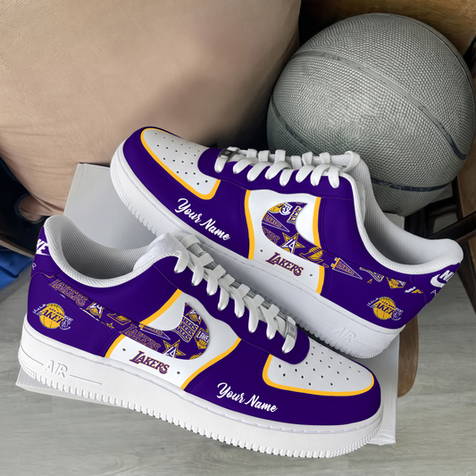 [SLAM DUNK DEAL] NEW CUSTOMIZED NBA09 LLA LOS ANGELES LAKERS AF1 SHOES