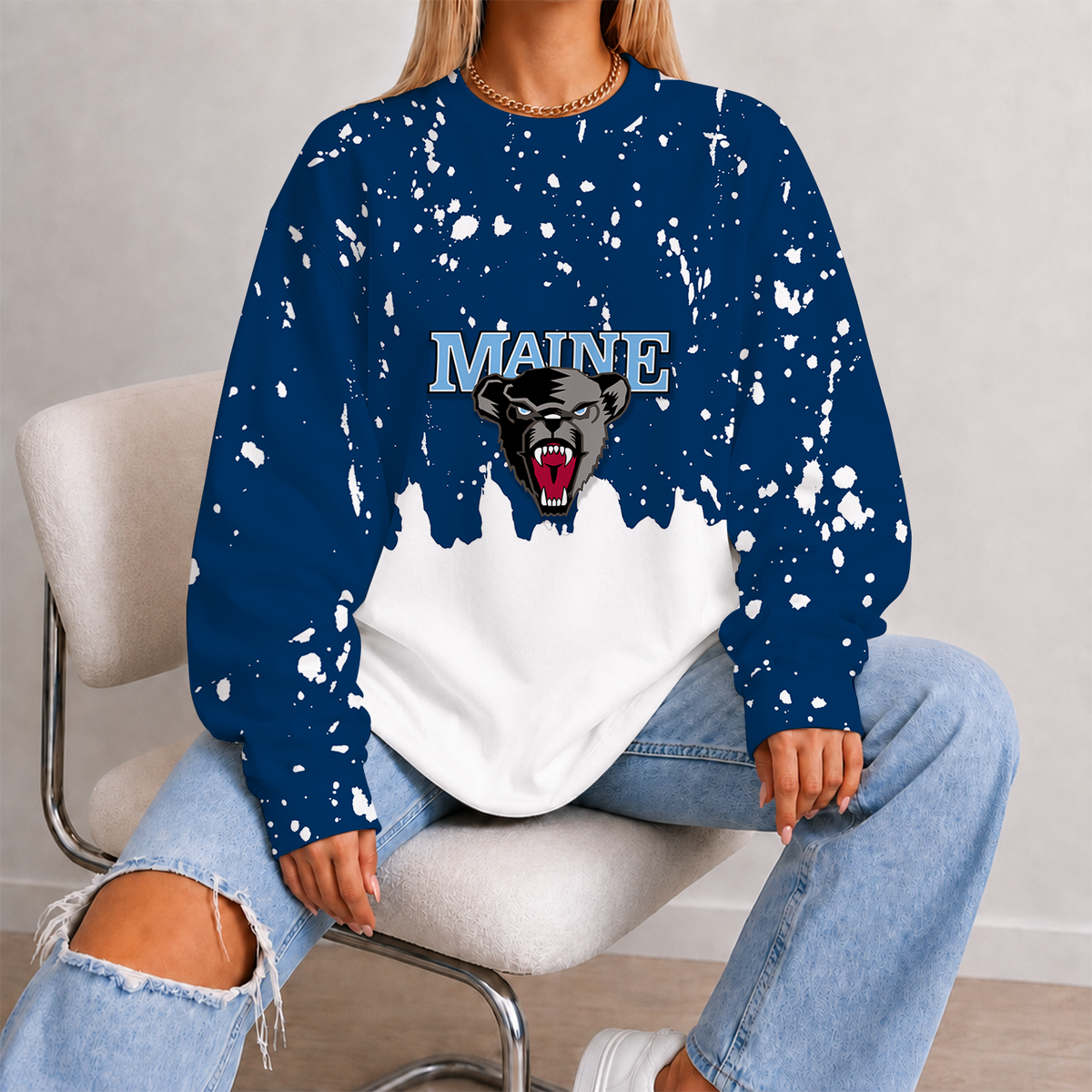 [PUCK DROP DEAL] NEW CUSTOMIZED NCAA MFF09 MBB MAINE BLACK BEARS UNISEX SWEATSHIRT
