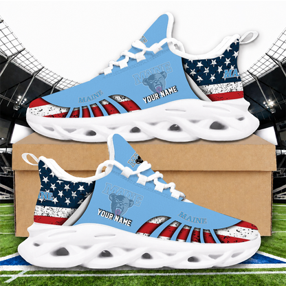 [PUCK DROP DEAL] NEW CUSTOMIZED NCAA MFF09 MBB MAINE BLACK BEARS UNISEX CLUNKY SNEAKERS
