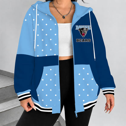 [PUCK DROP DEAL] NEW CUSTOMIZED NCAA MFF09 MBB MAINE BLACK BEARS STRAPPY ZIP HOODIE