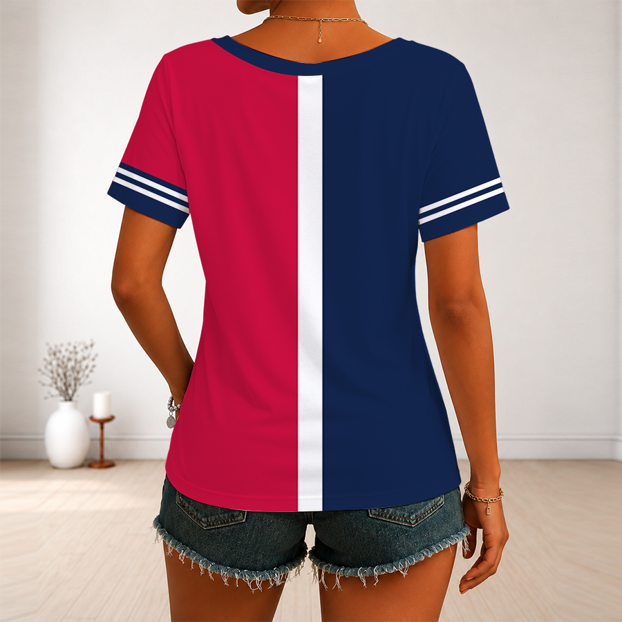 [HOMERUN DEAL] NEW CUSTOMIZED MLB09 ABS ATLANTA BRAVES V-NECK FEMALE SHIRT