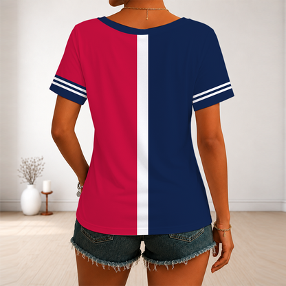 [HOMERUN DEAL] NEW CUSTOMIZED MLB09 ABS ATLANTA BRAVES V-NECK FEMALE SHIRT