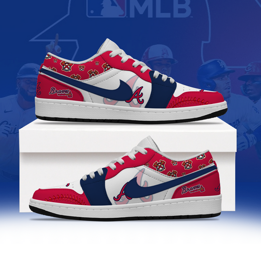 [HOMERUN DEAL] NEW CUSTOMIZED MLB09 ABS ATLANTA BRAVES AIR JORDAN LOW SHOES
