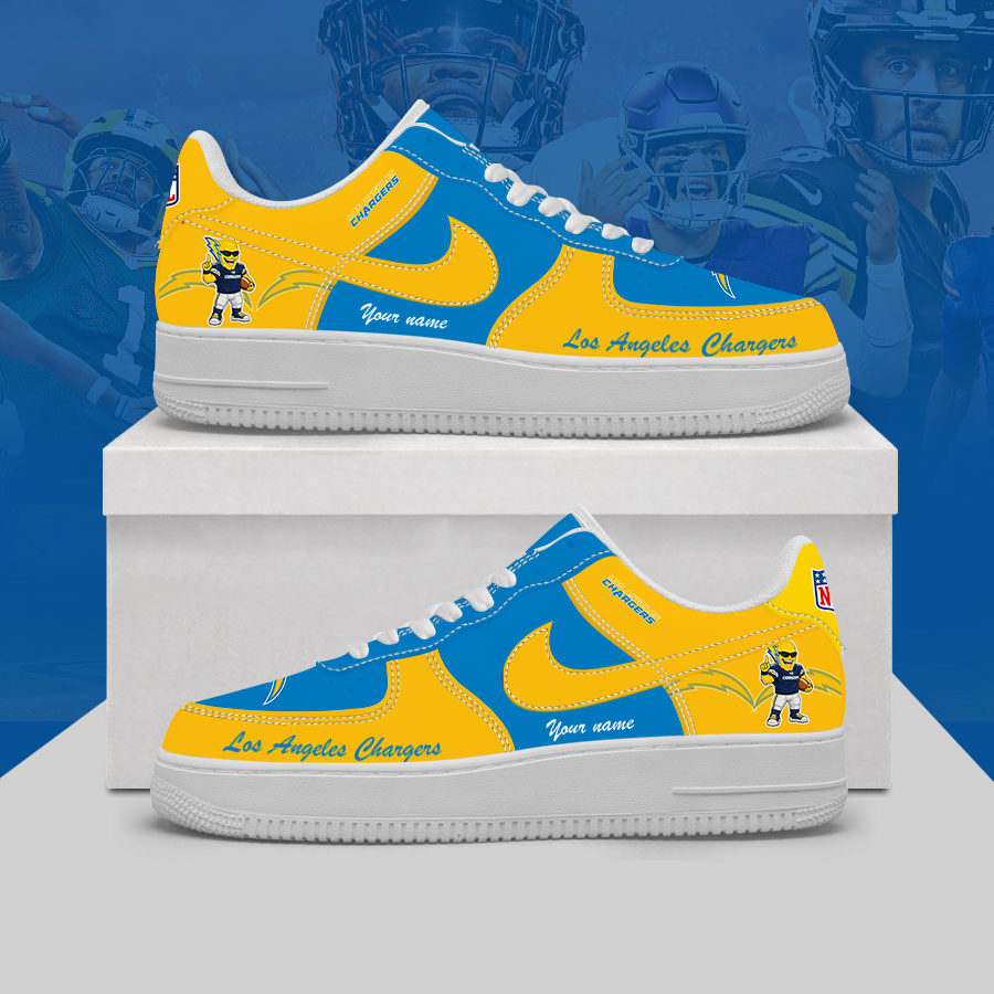 [TOUCHDOWN DEAL] NEW CUSTOMIZED NFL09 LAC LOS ANGELES CHARGERS AF1 SHOES