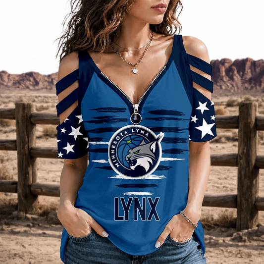 [HOOPS SPECIAL] NEW CUSTOMIZED WNBA09 MNL MINNESOTA LYNX STRAPPY COLD-SHOULDER TOP