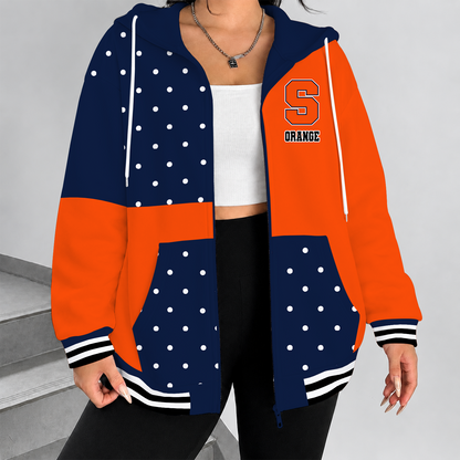 [HOOPS SPECIAL] NEW CUSTOMIZED NCAA CFH09 SYO SYRACUSE ORANGE STRAPPY ZIP HOODIE