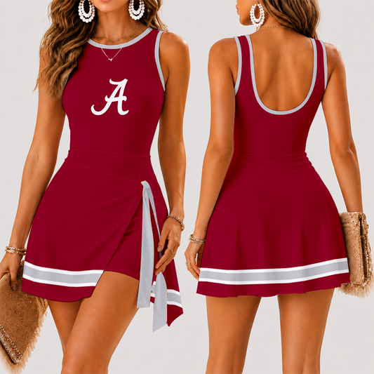 [TOUCHDOWN DEAL] NEW CUSTOMIZED NCAA FBS08 ABC ALABAMA CRIMSON TIDE WOMEN'S SUMMER SKORT DRESS