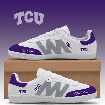 [TOUCHDOWN DEAL] NEW CUSTOMIZED NCAA FBS09 THF TCU HORNED FROGS CLASSIC SNEAKERS