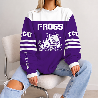 [TOUCHDOWN DEAL] NEW CUSTOMIZED NCAA FBS09 THF TCU HORNED FROGS UNISEX SWEATSHIRT