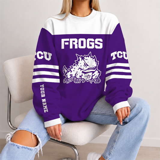 [TOUCHDOWN DEAL] NEW CUSTOMIZED NCAA FBS09 THF TCU HORNED FROGS UNISEX SWEATSHIRT