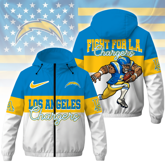[TOUCHDOWN DEAL] NEW CUSTOMIZED NFL09 LAC LOS ANGELES CHARGERS WINDBREAKER JACKET