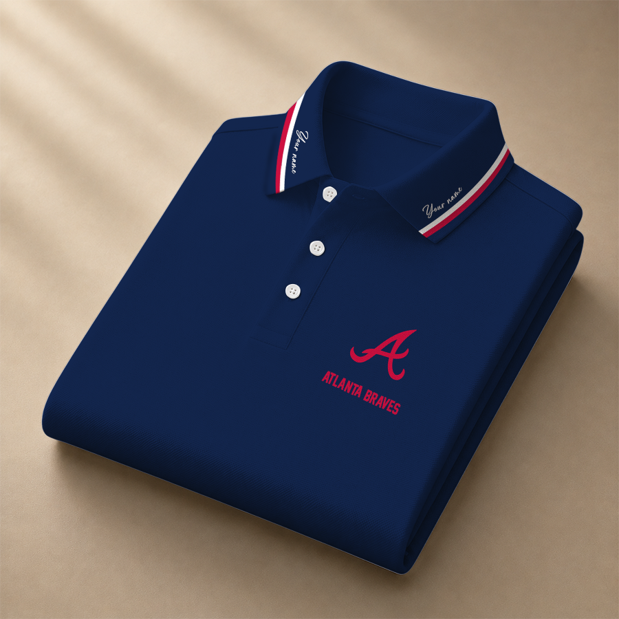 [HOMERUN DEAL] NEW CUSTOMIZED MLB09 ABS ATLANTA BRAVES POLO SHIRT