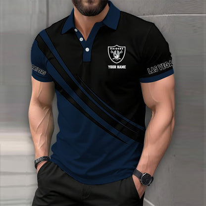 [SPECIAL OFFER] NEW CUSTOMIZED NFL07 LVR LAS VEGAS RAIDERS POLO SHIRT