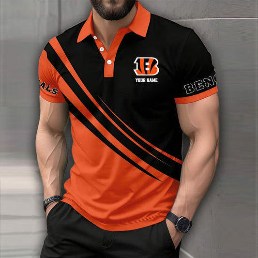 [TOUCHDOWN DEAL] NEW CUSTOMIZED NFL16 CCB CINCINNATI BENGALS POLO SHIRT
