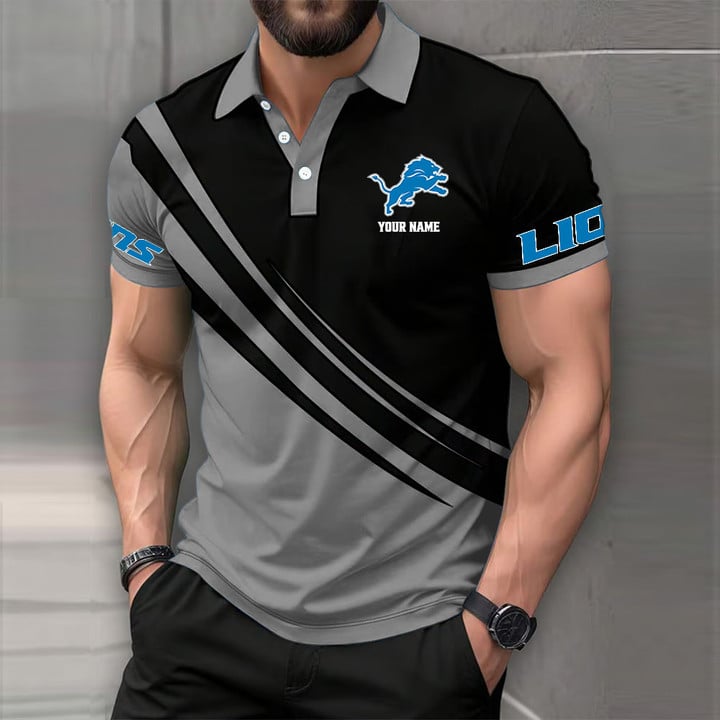 [SPECIAL OFFER] NEW CUSTOMIZED NFL04 DTL DETROIT LIONS POLO SHIRT